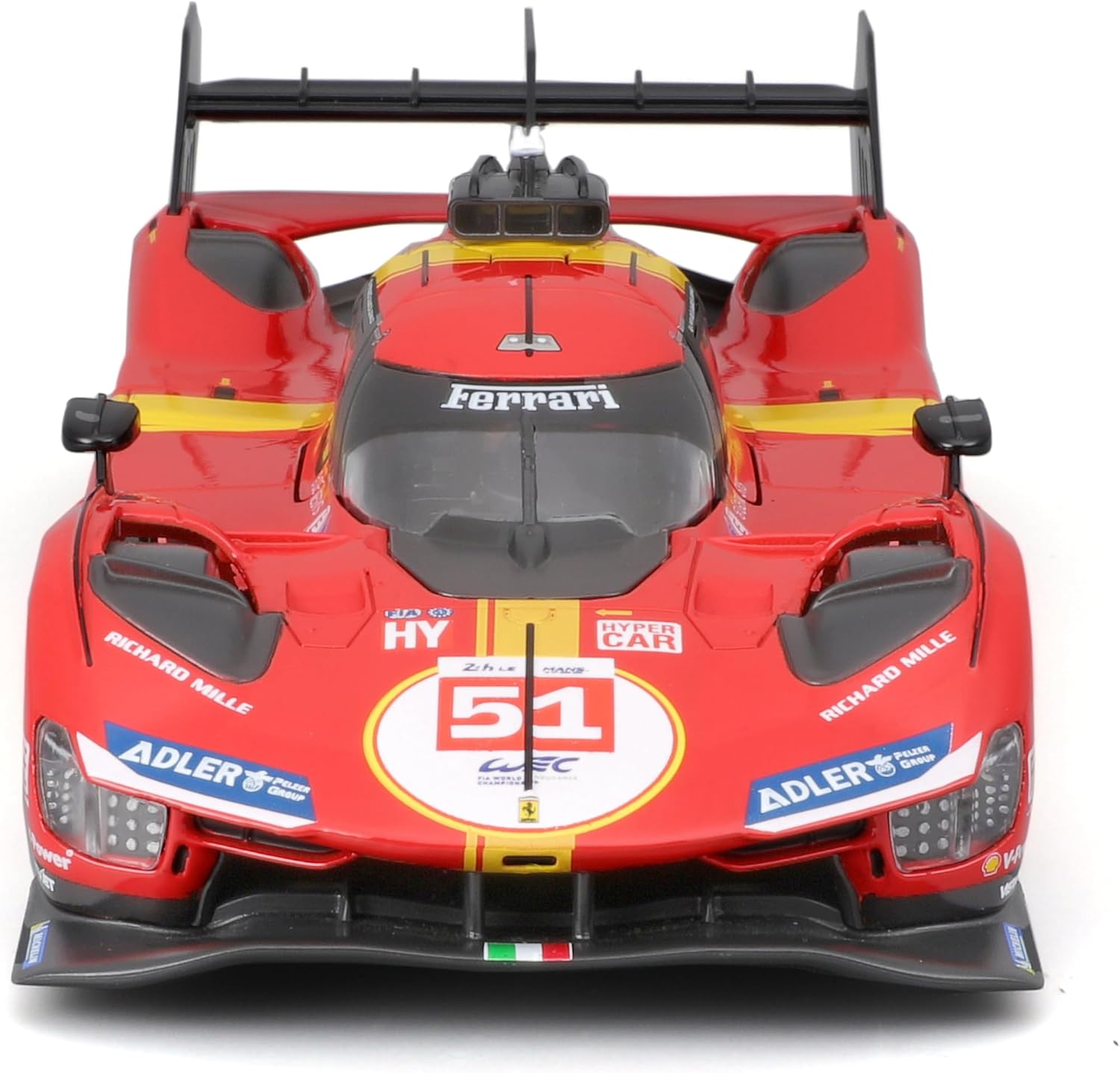 Bburago Ferrari 499P Le Mans Hypercar 1/8 scale diecast front view