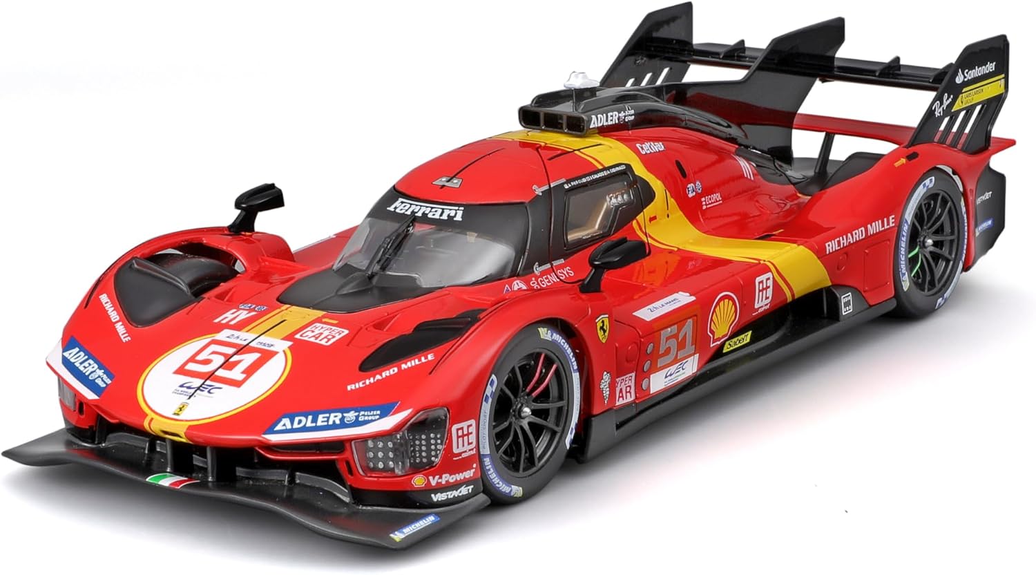 Bburago Ferrari 499P Le Mans Hypercar 1/8 scale diecast side view