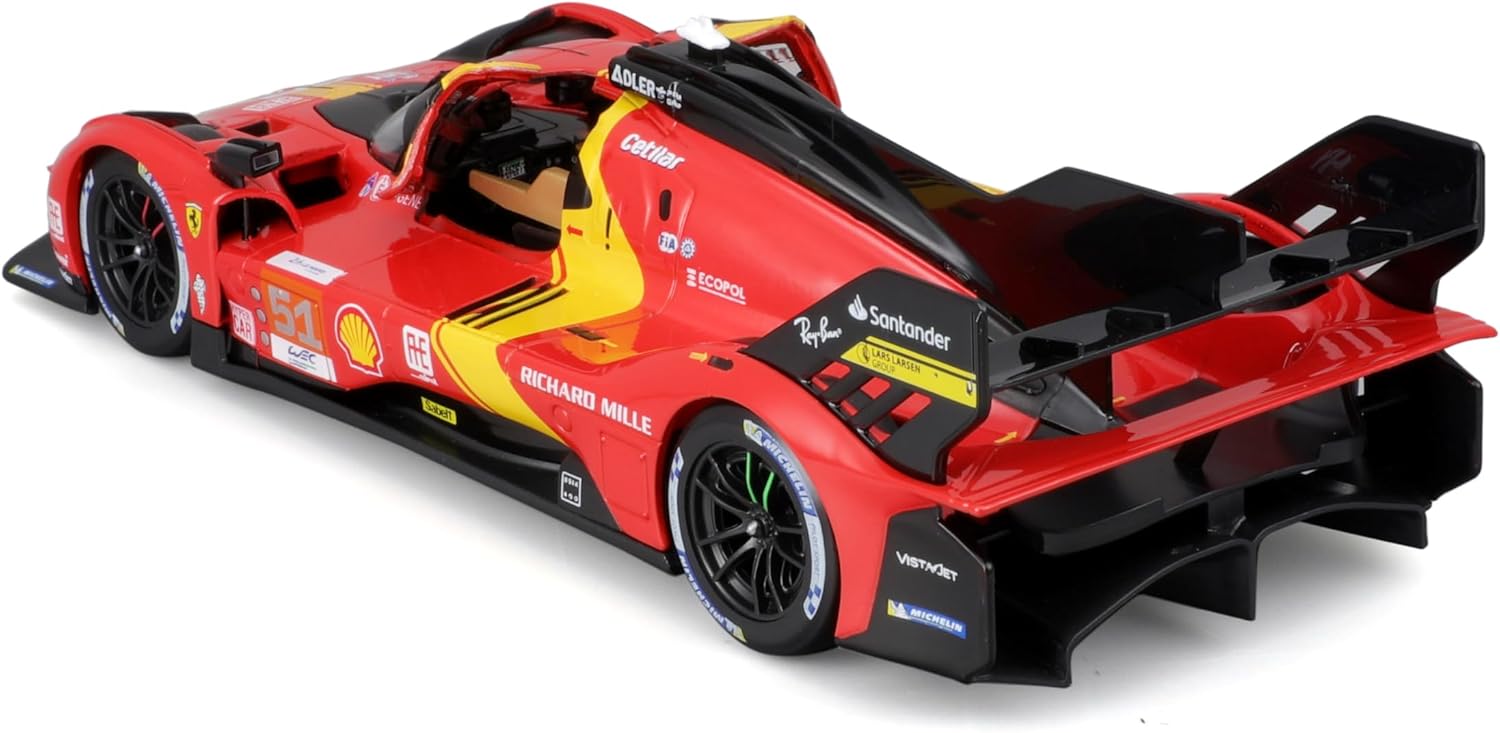 Bburago Ferrari 499P Le Mans Hypercar 1/8 scale diecast rear view