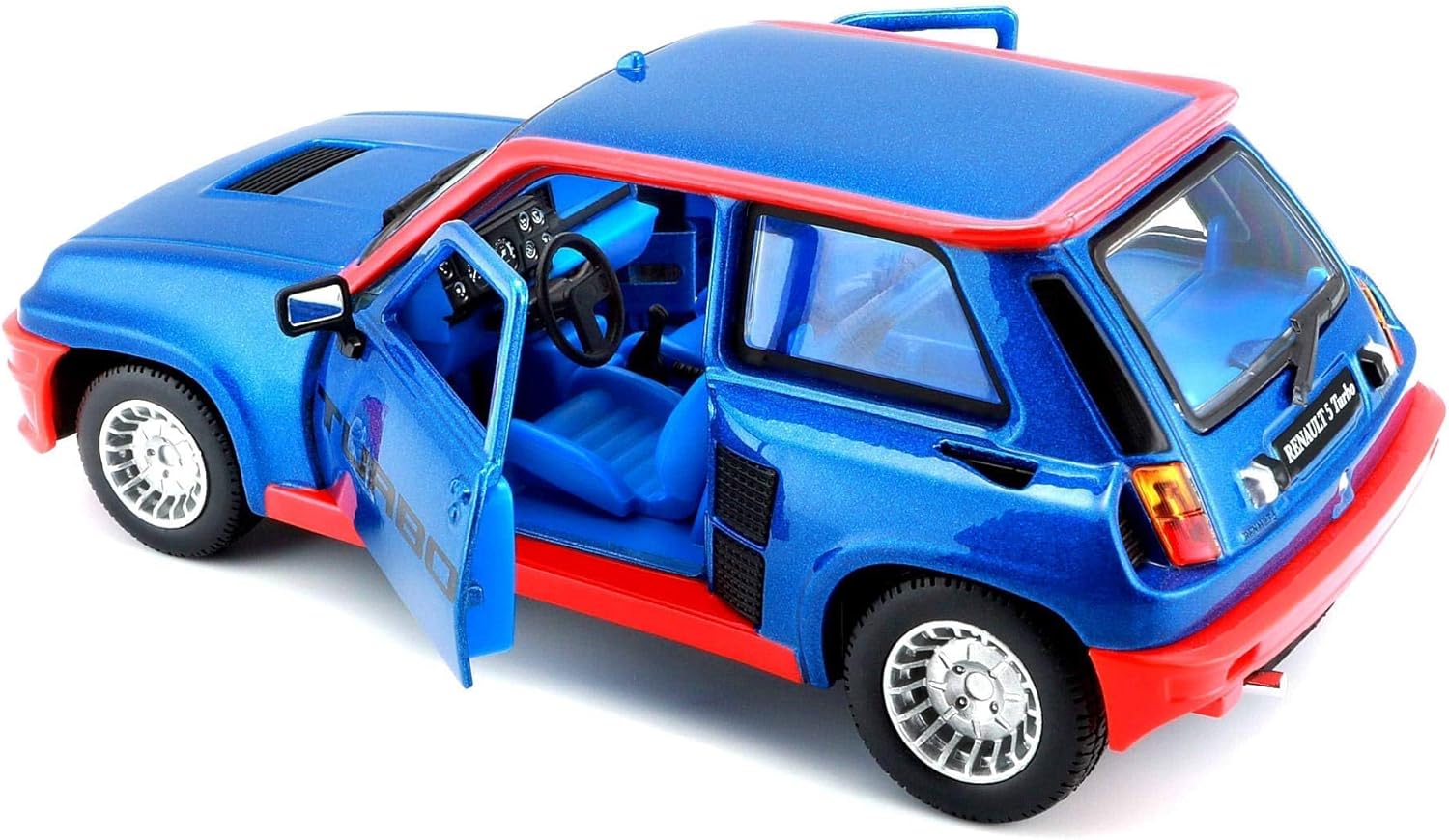 Bburago Renault 5 Turbo Blue 1/24 diecast model rear view