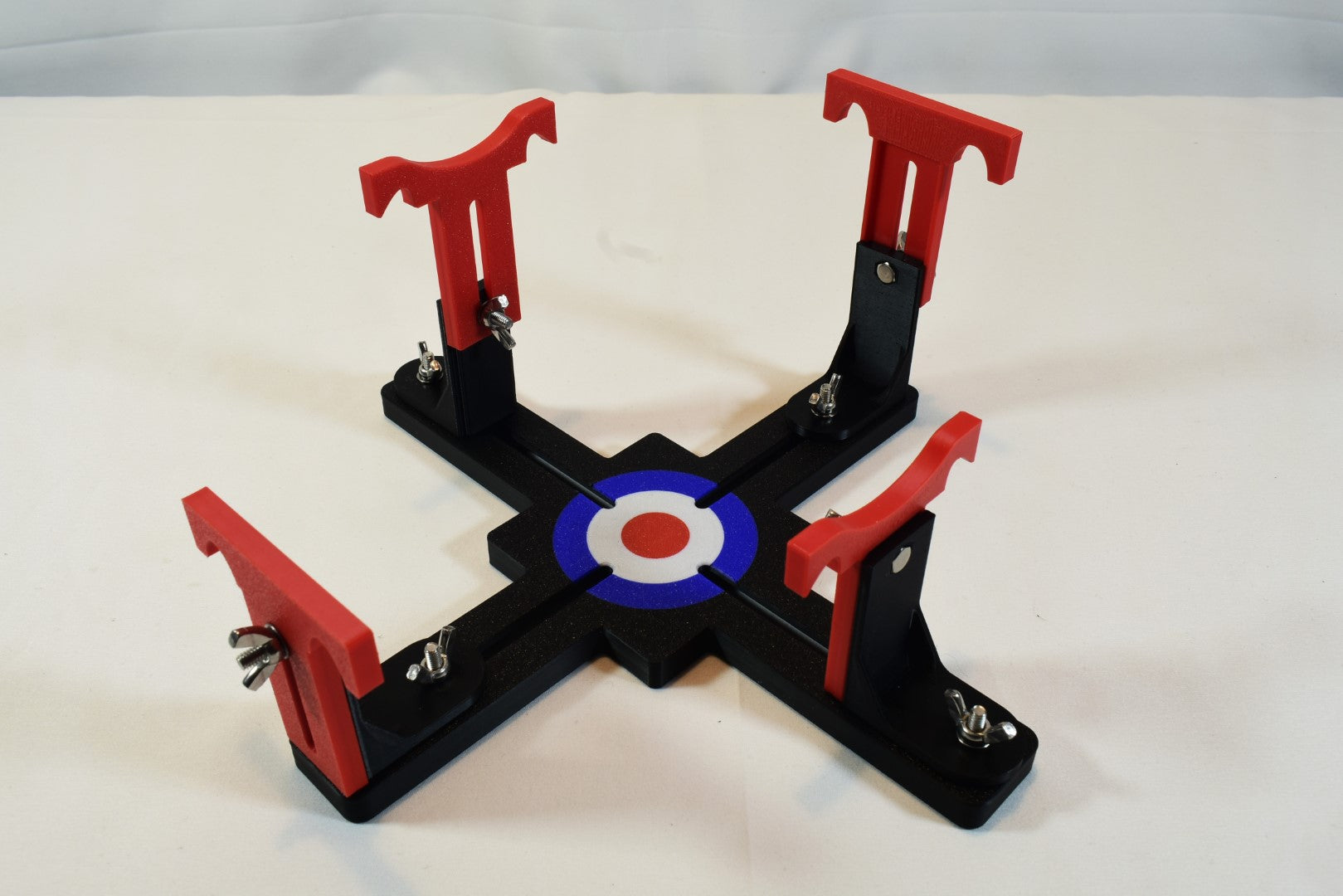 Bowfell Model Aircraft Jig Paint Stand Black with large red supports