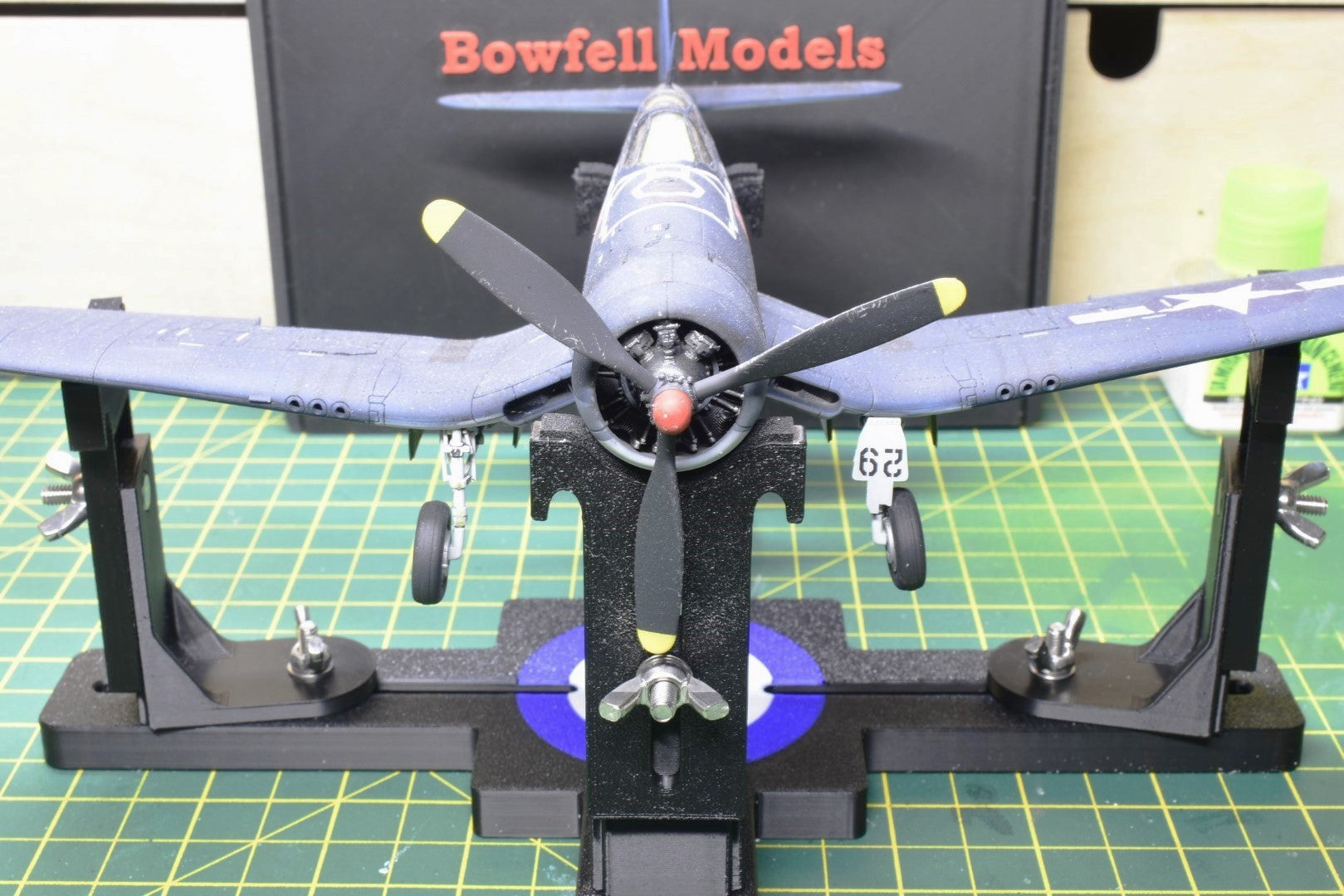 Bowfell Models Aircraft Jig Paint Stand with 1/48 corsair