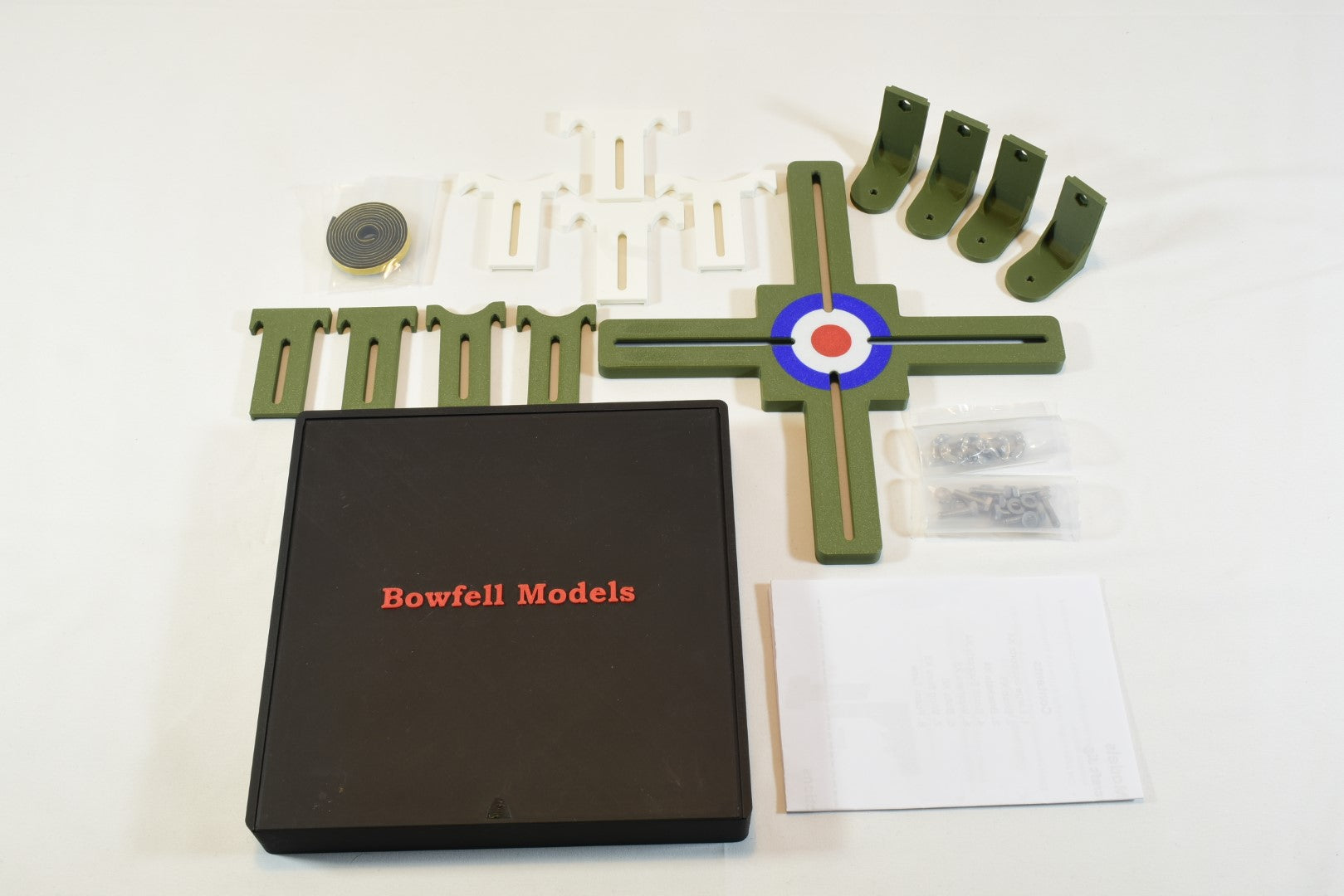 Bowfell Model Aircraft Jig paint stand green box contents