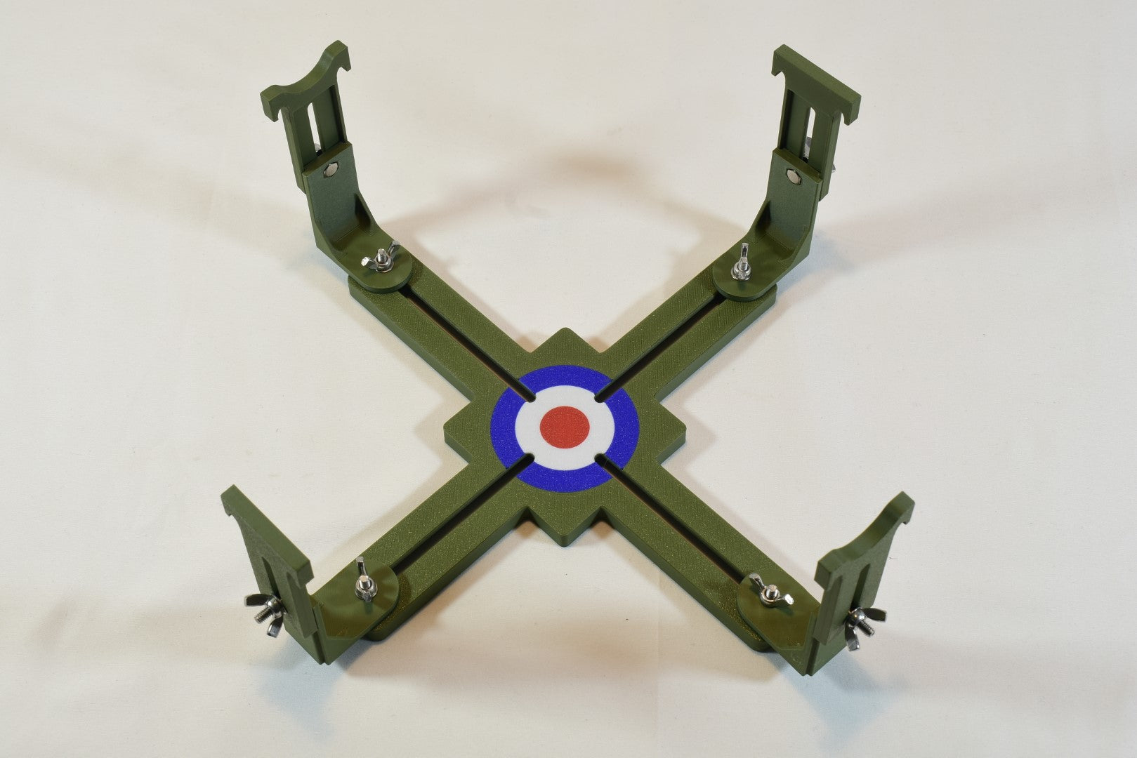 Bowfell Model Aircraft Jig paint stand green with small supports fully extended