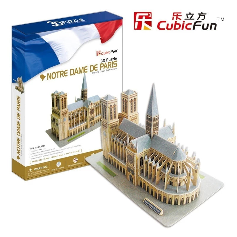 CubicFun 3D Puzzle Notre Dame De Paris model kit MC054h box