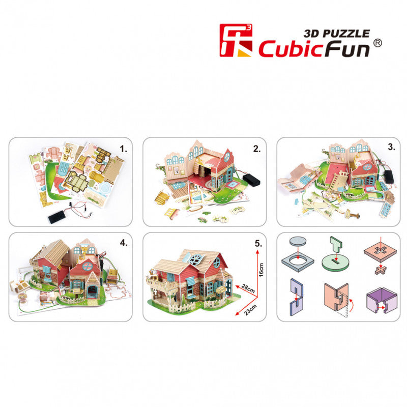 Cubicfun Sweet Villa 3D Puzzle model P615h contents