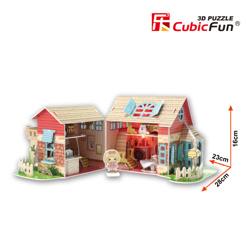 Cubicfun Sweet Villa 3D Puzzle model P615h dimensions