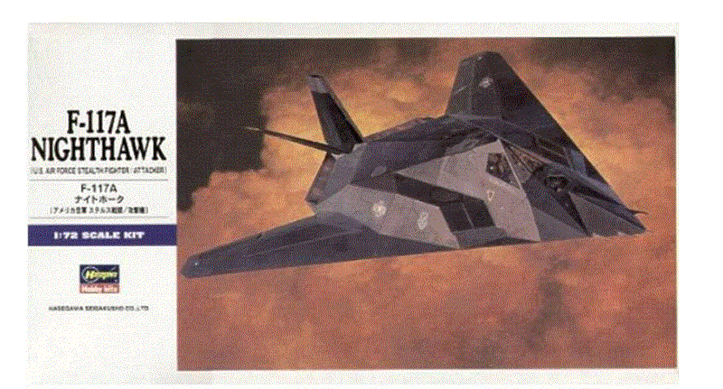 Hasegawa F-117 Nighthawk Stealth Fighter 1/72 scale model kit
