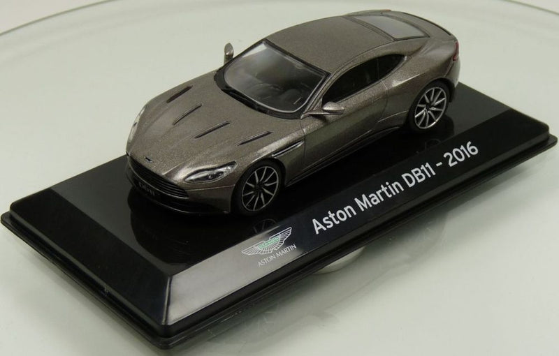 Aston Martin DB11 2016 1:43 scale diecast model on display stand