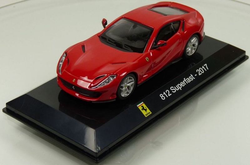 Ferrari 812 Superfast 2017 1:43 scale diecast model on display stand