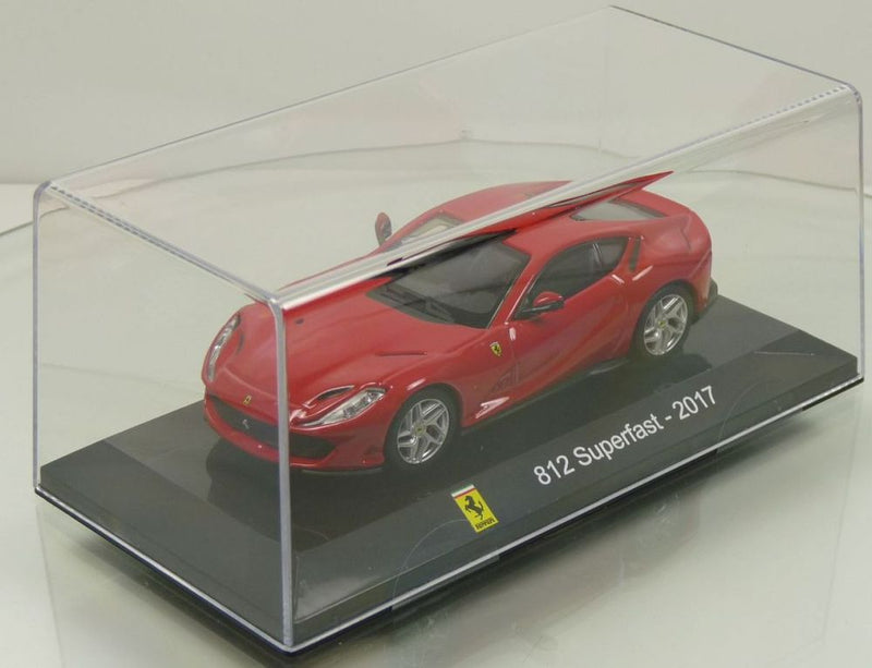Ferrari 812 Superfast 2017 1:43 scale diecast model on display stand with case