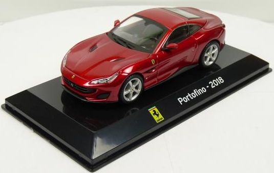 Ferrari Portofino 2018 1:43 scale diecast model on display stand