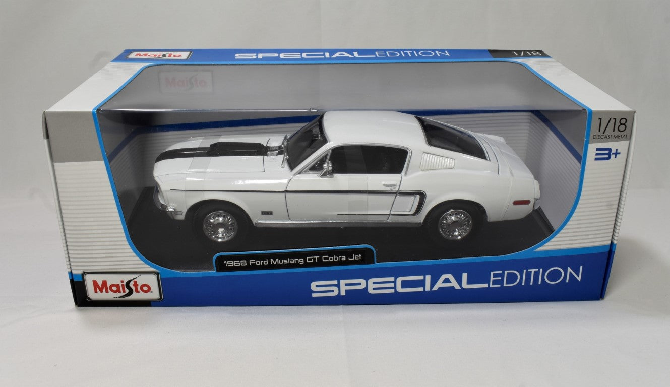 maisto 1968 ford mustang gt cobra jet 1/18 diecast model