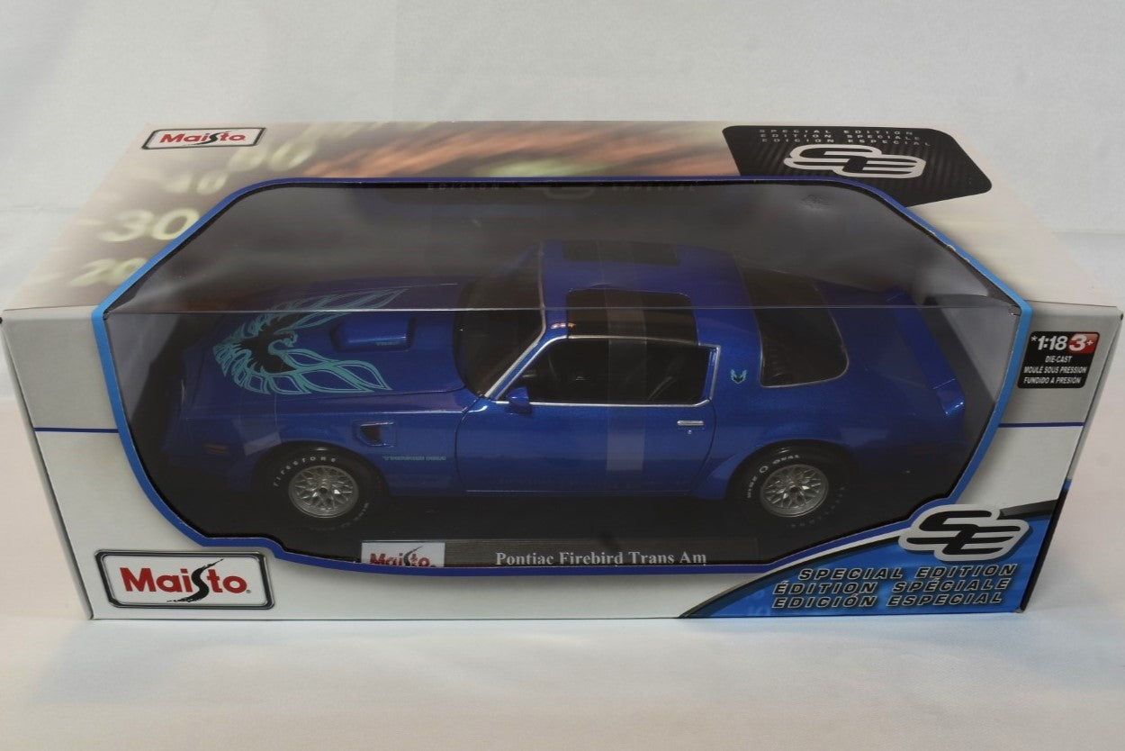 Maisto 1/18 Pontiac Firebird Trans Am blue diecast model