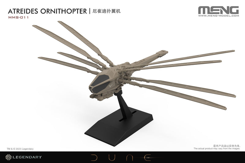 Meng Models Dune Atreides Ornithopter Model kit MMS-011 on stand wings open