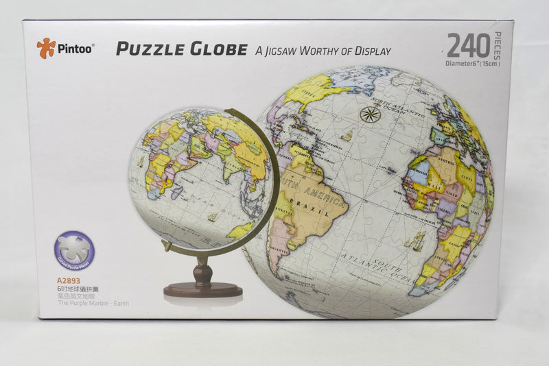 Pintoo Jigsaw Globe with stand The Purple Marble box