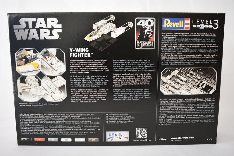 Revell Star Wars Y-Wing Fighter 1/72 scale model kit Return of the Jedi 40th Anniversary box