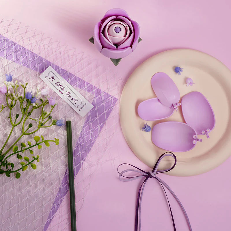 Rokr Purple Rose Floral Art Bouquet Model Kit AF021 top view
