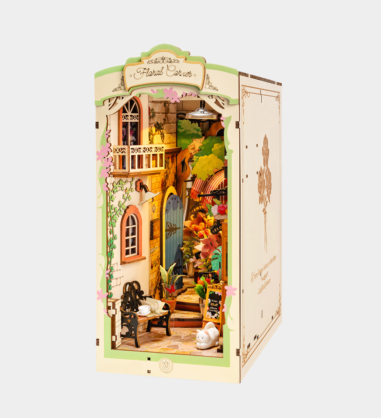 Rolife Floral Corner Book Nook model kit TGB09