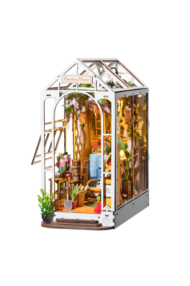 Rolife Garden House Book Nook DIY Miniature Green House Model kit