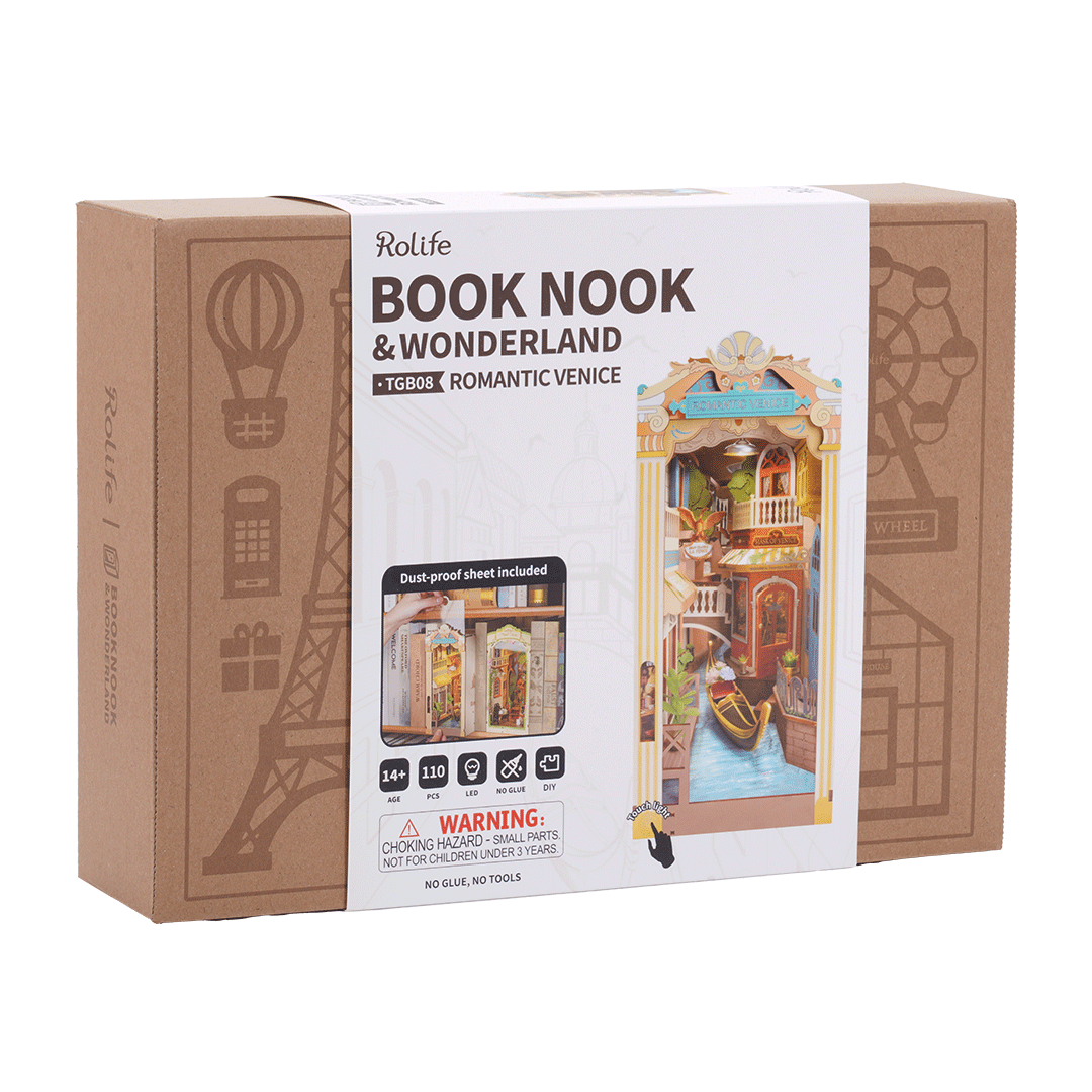 Rolife Romantic Venice Book Nook model kit TGB08 box