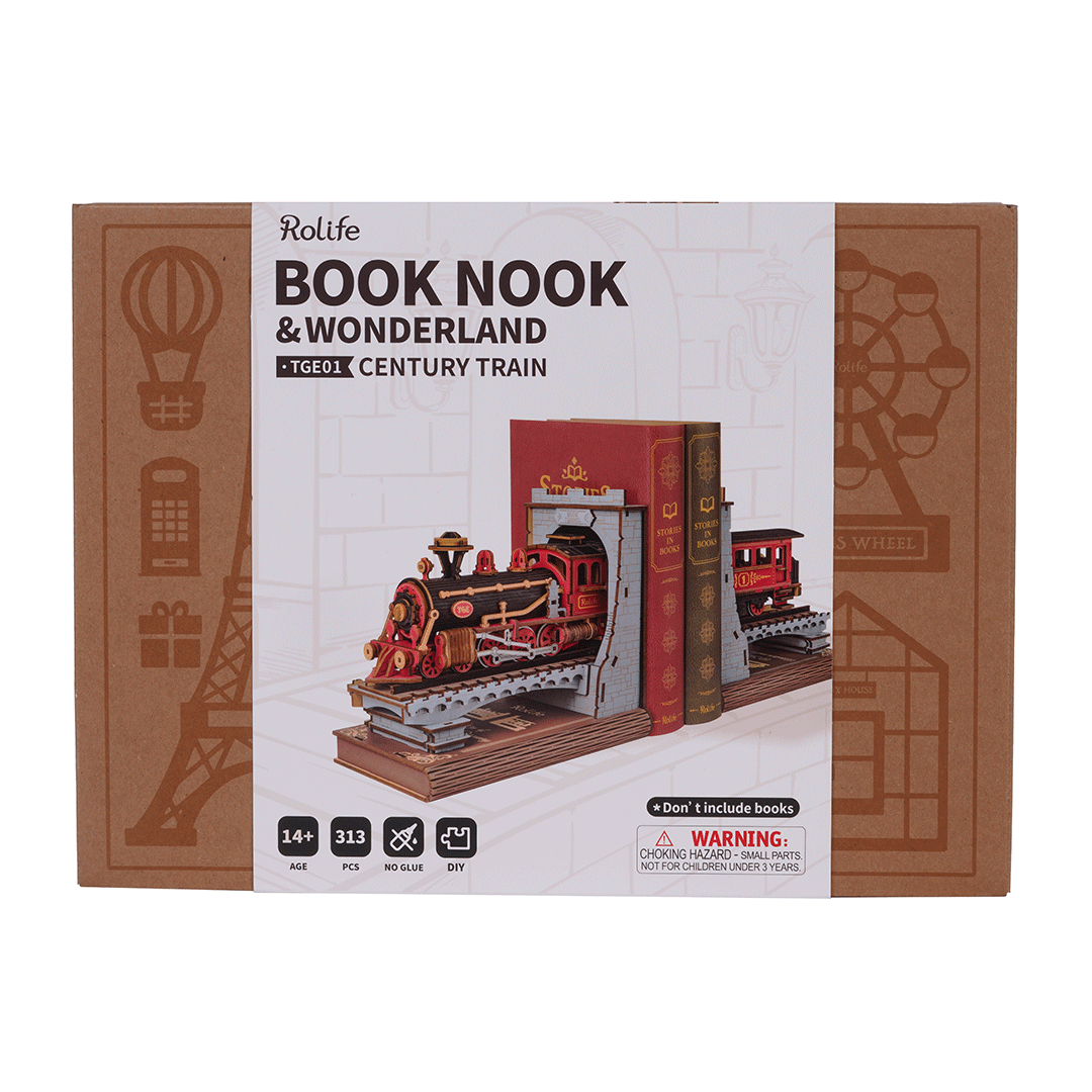 Rolife Century Train Book Ends Model kit TGE01