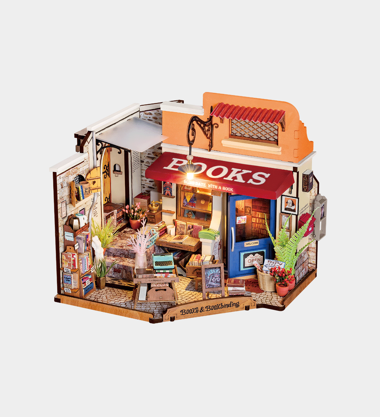 Rolife Corner Bookstore DIY Minature House Model Kit