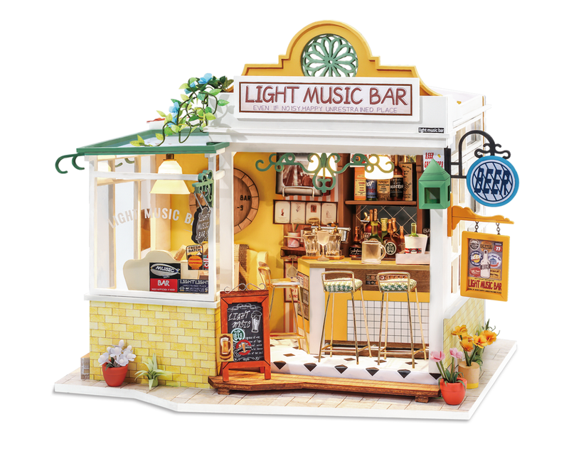 Rolife Light Music Bar DIY Miniature House Model Kit DG147