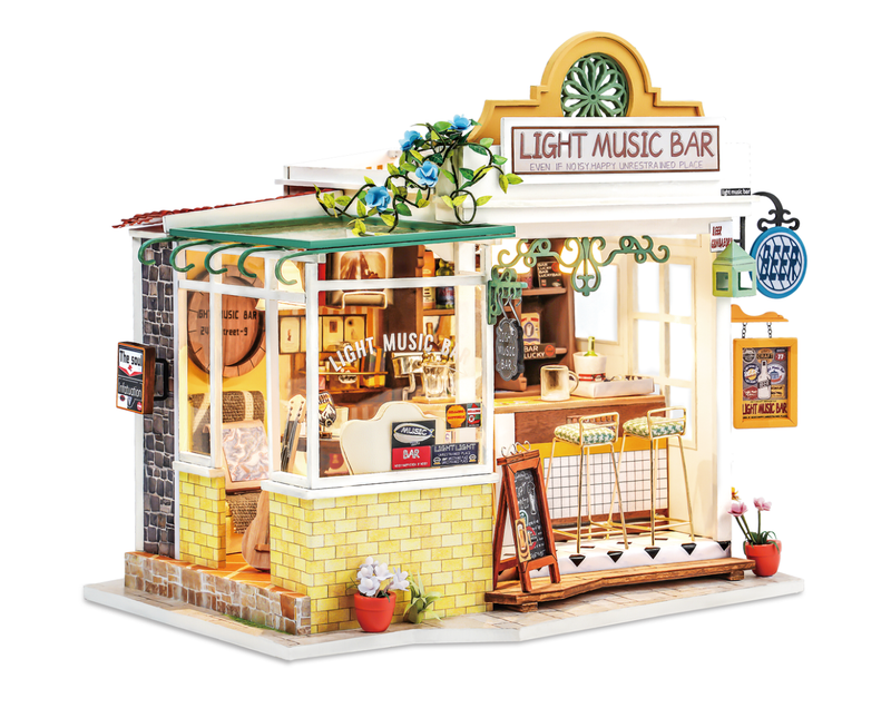 Rolife Light Music Bar DIY Miniature House Model Kit DG147 side