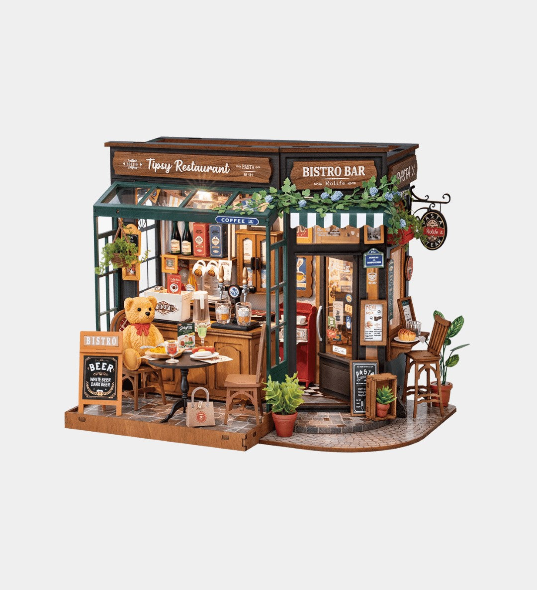 Rolife Tipsy restaurant DIY Miniature House Model Kit DG167