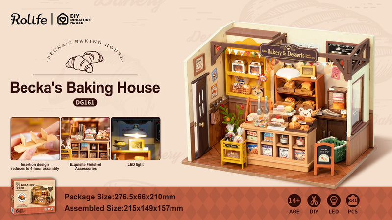 Rolife DIY Minature House Beckas Baking House Model Kit DG161 poster