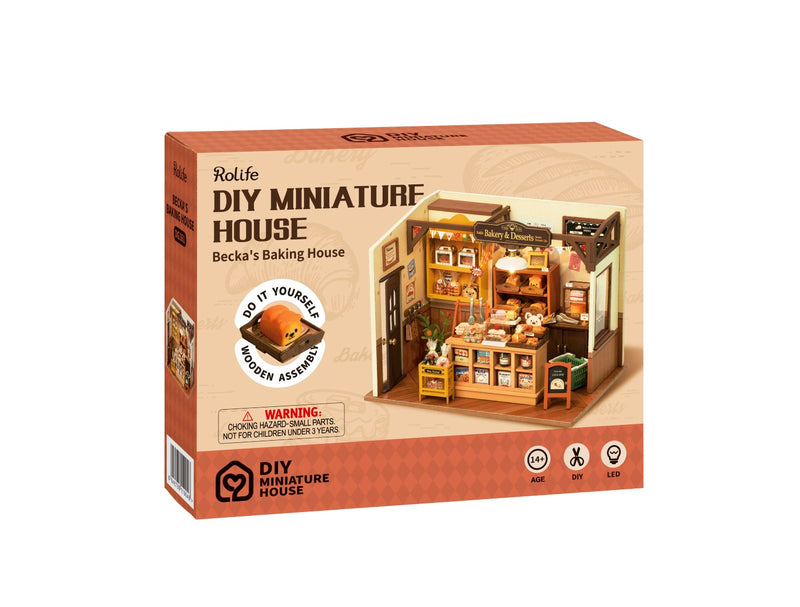 Rolife DIY Minature House Beckas Baking House Model Kit DG161 box