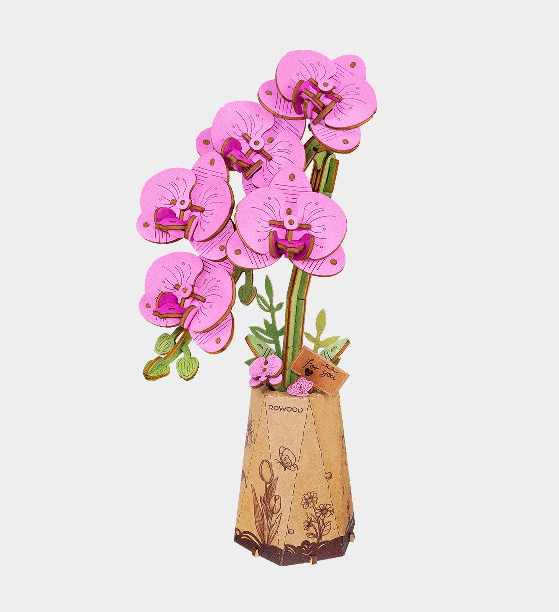 Rowood Purple Moth Orchid Wooden Model Flower Craft kit TW091