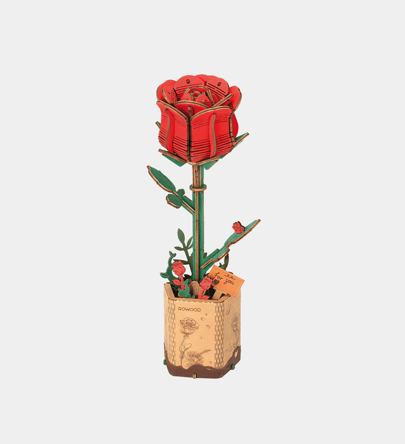 Robotime Rowood Red Rose Wooden Flower Craft Kit TW042