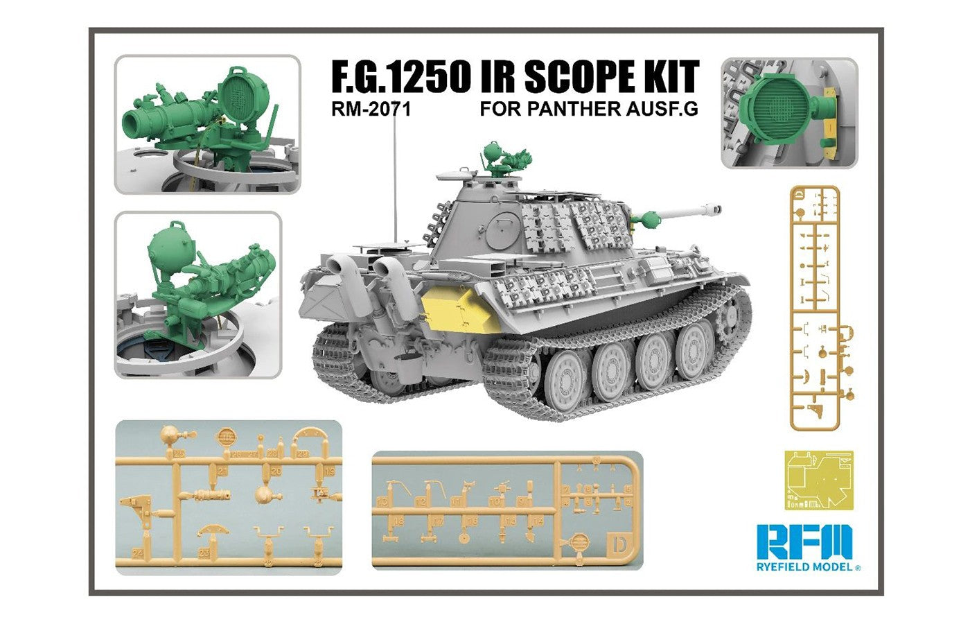 Ryefield Models F.G. 1250 IR Scope Kit 2071 for Panther AUSF.G Tank model kit