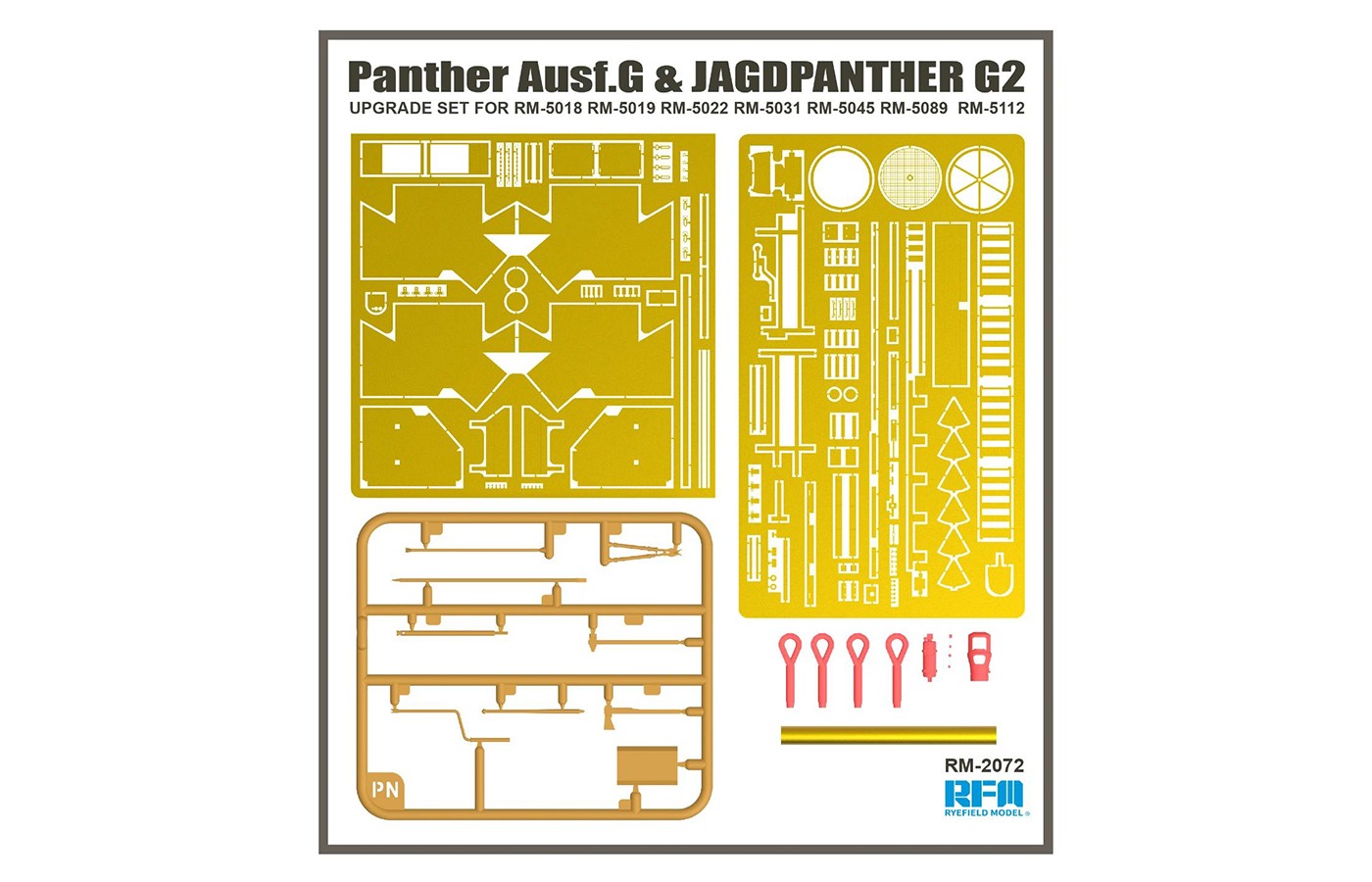 Ryefield Models Upgrade Set Panther AUSF.G & Jagdpanther G2  2072 Contents