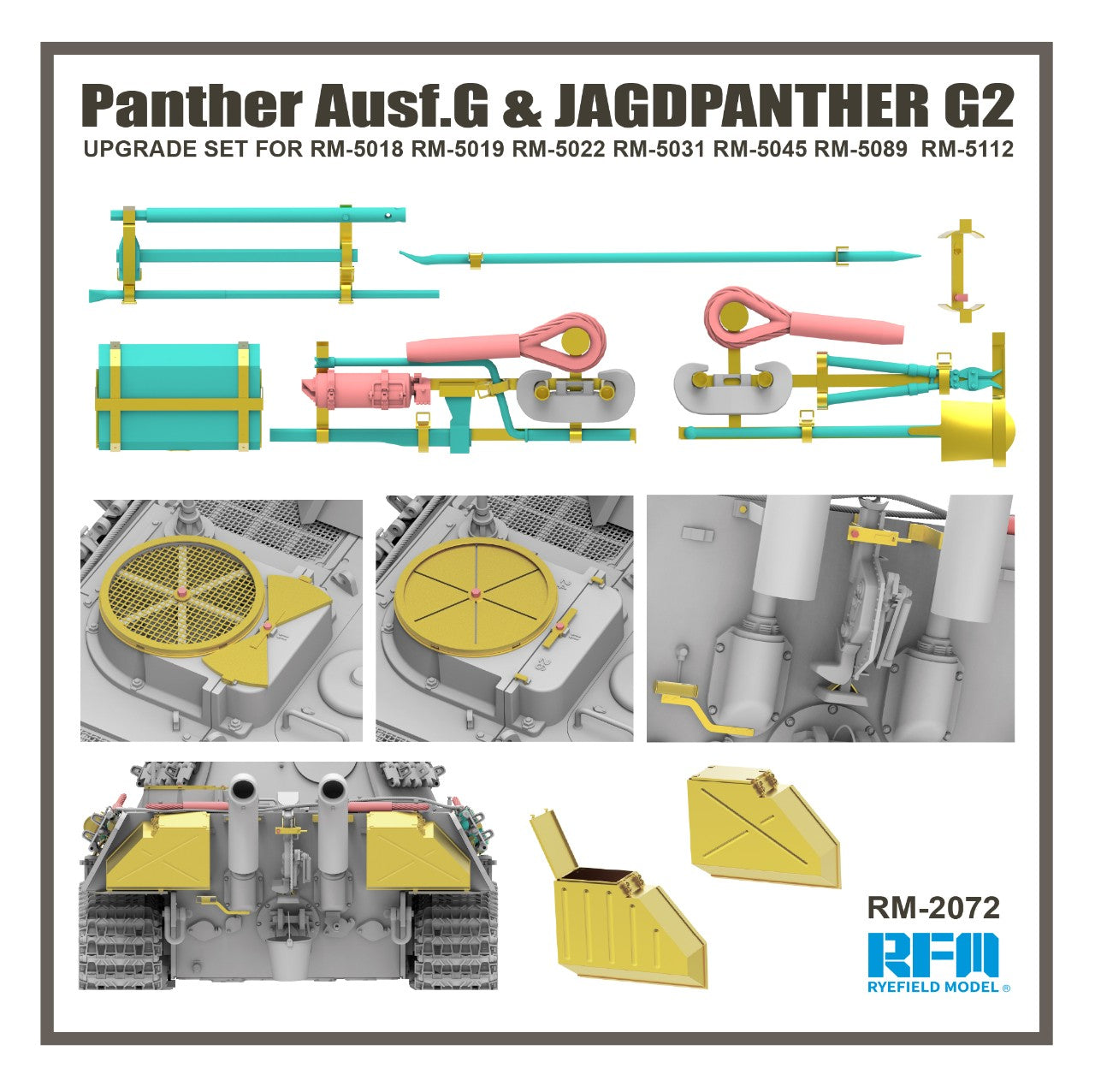 Ryefield Models Upgrade Set Panther AUSF.G & Jagdpanther G2  2072 details