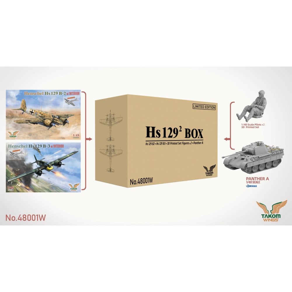 takom wings hs 129 big box with tank and figures
