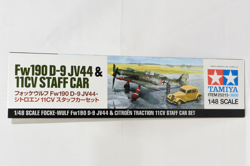 Tamiya Focke-Wulf FW190D and Citroen 11CV Staff Car 1/48 scale model kit set box