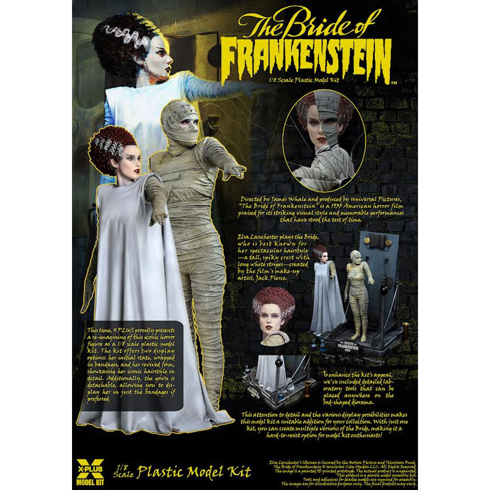 X-Plus Models Bride of Frankenstein 1/8 Scale Plastic Model Kit details