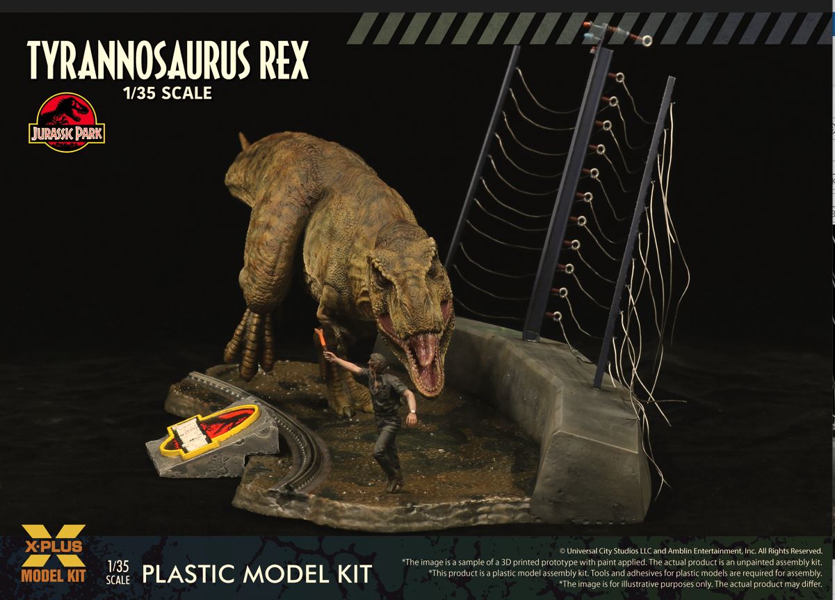 X-Plus 1/35 Jurassic Park Tyrannosaurus Rex Plastic Model Kit