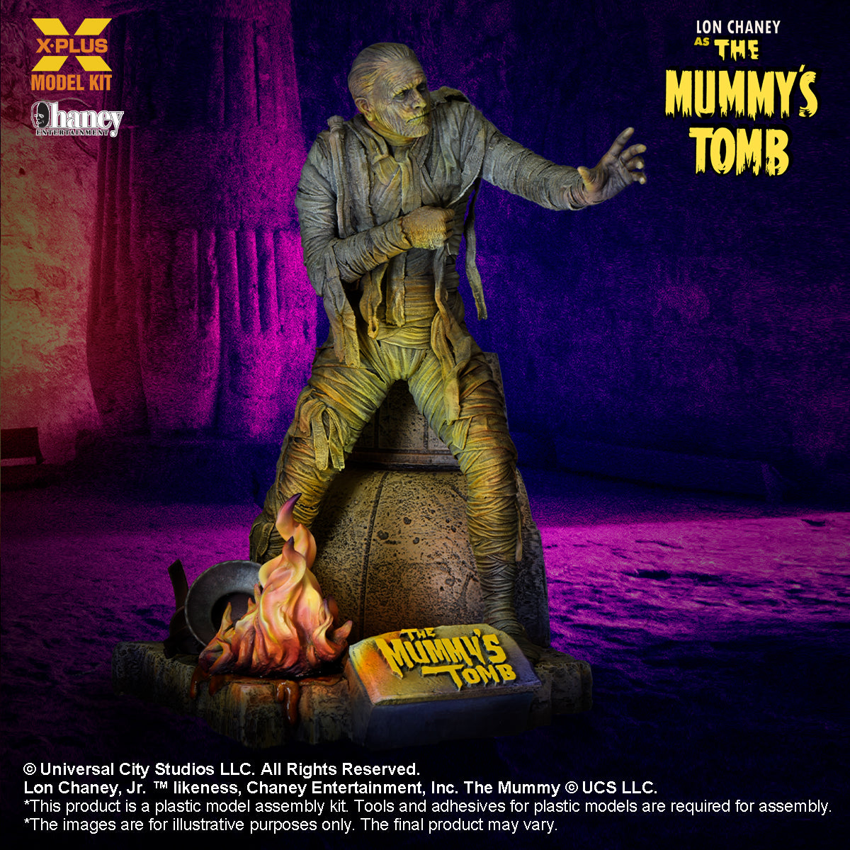 x-plus models 1/8 scale Lon Chaney in The Mummy's Tomb Plastic model kit right side