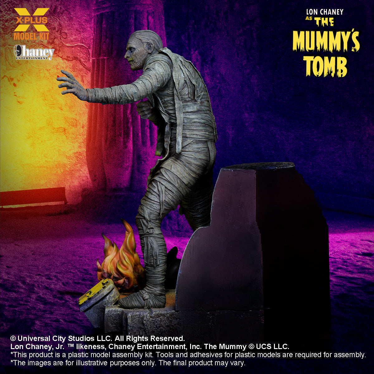 x-plus models 1/8 scale Lon Chaney in The Mummy's Tomb Plastic model kit left side