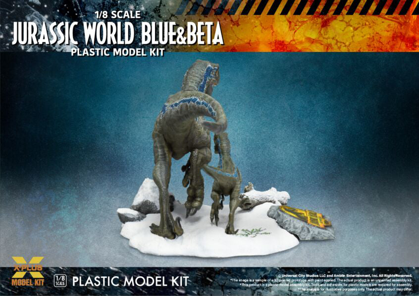 X-Plus Models Jurassic World Blue & Beta Plastic Model Kit back