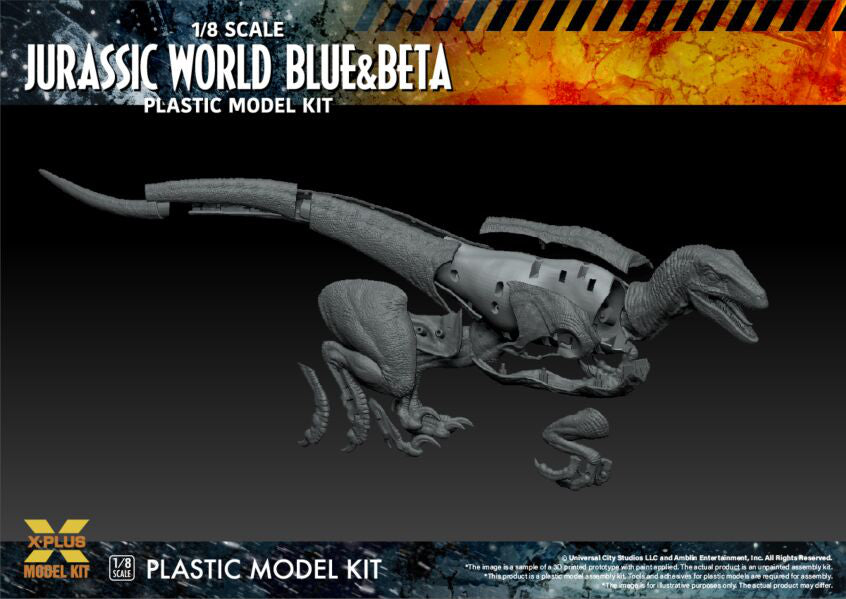 X-Plus Models Jurassic World Blue & Beta Plastic Model Kit parts