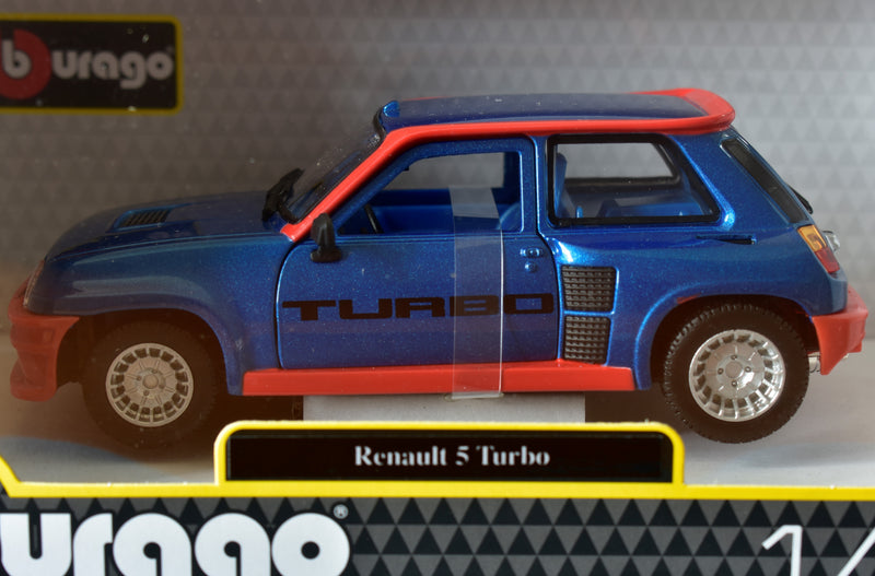 Bburago Renault 5 Turbo Blue 1:24 Scale Diecast