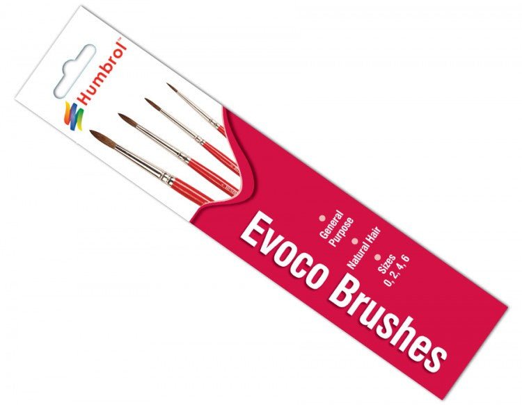 Humbrol Evoco Brush Pack 0, 2, 4, 6