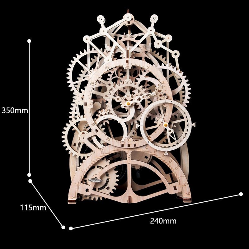 Rokr Pendulum Clock Wooden Model Kit LK501 dimensions