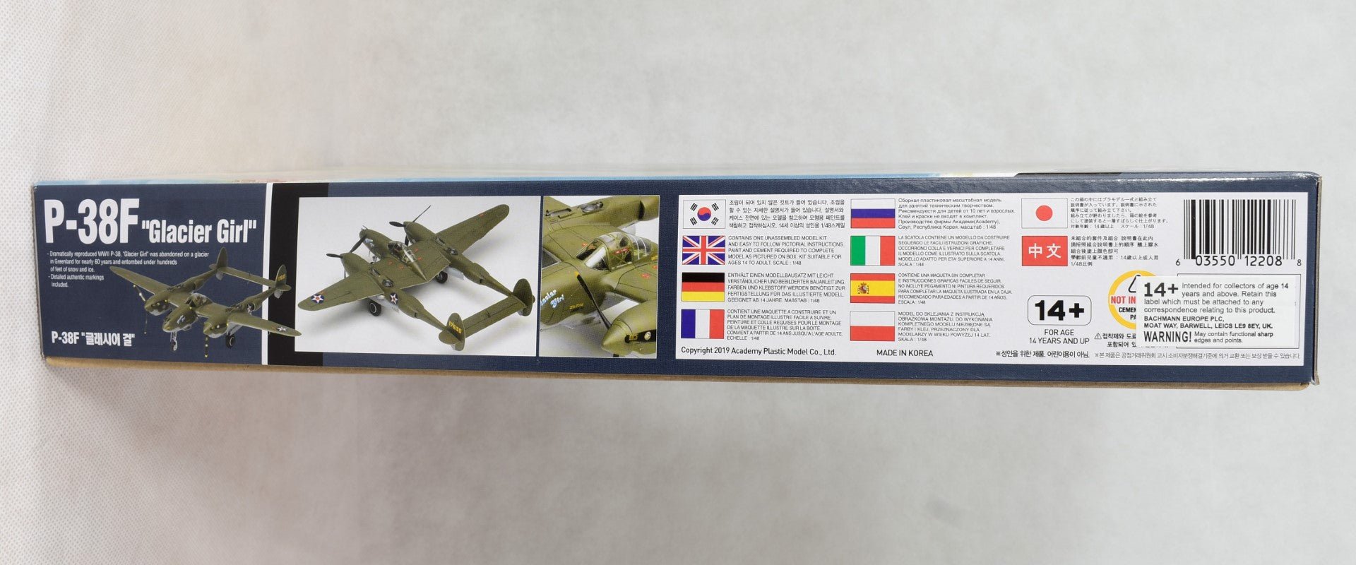 Academy P-38F Glacier Girl Model kit box