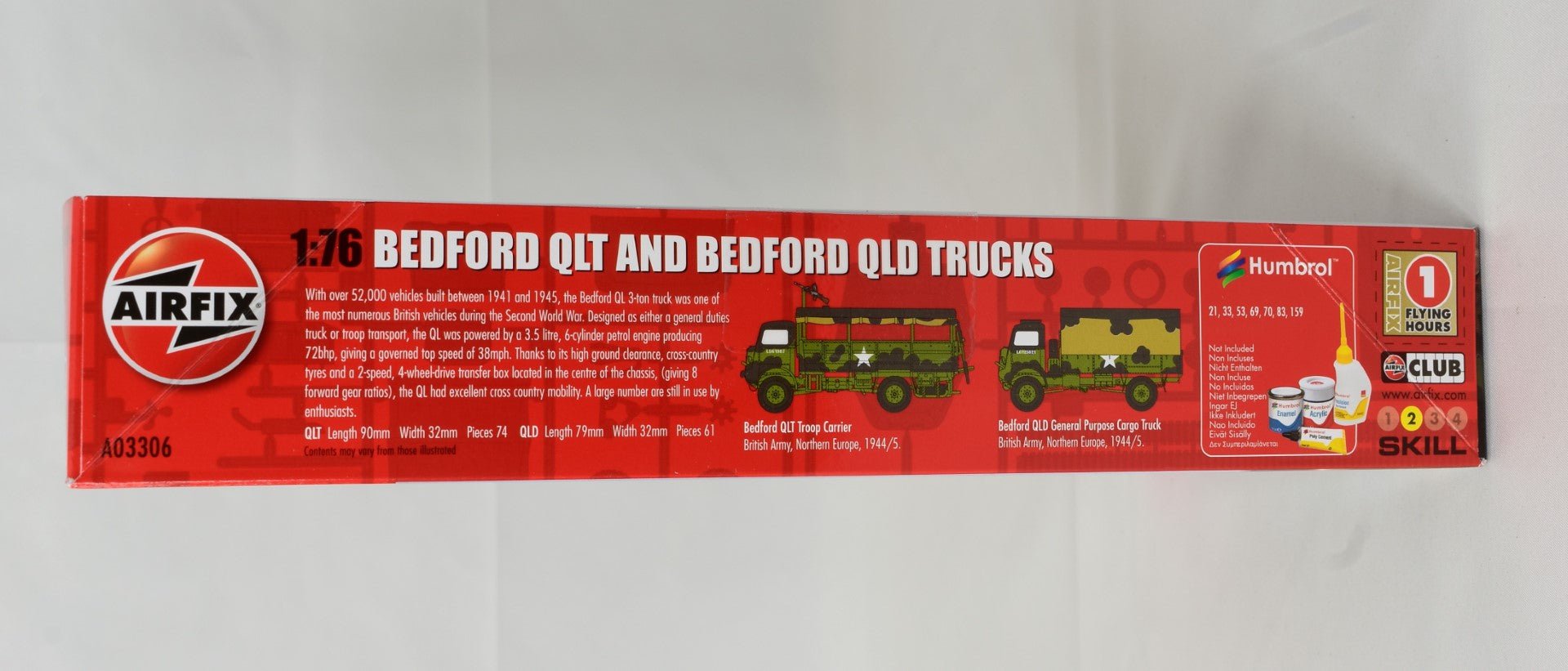 Airfix Bedford QLT and QLD Trucks 1/76 Model kit side